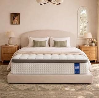 12 Inch Queen Mattress - Hybrid Mattress in a Box, Memory Foam Mattress with Pocket Springs, Medium Firm, Pressure Relief & Motion Isolation, Certi...