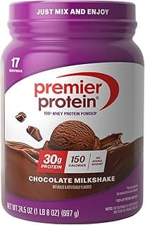Premier Protein Powder, Chocolate Milkshake, 30g Protein, No Added Sugar, 100% Whey Protein, Keto Friendly, Soy & Gluten Free, 24.5 oz, 17 Servings...