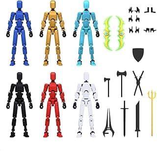 MerryXD 6 Pack Assembly Completed T13 3D Action Figure,Dummy Nova Titan Lucky 13 Action Figure 3D Printed Multi-Jointed Movable Toy