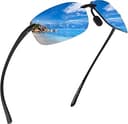 Sport Sunglasses for Men Women TR90 Rimless Frame for Running Fishing Cycling Driving