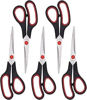 Scissors, Multipurpose office Scissors,8.5 Inch Ultra Sharp Shears, Comfort-Grip Handles Household scissors，Sturdy Sharp Craft Supplies - Pack of 5...