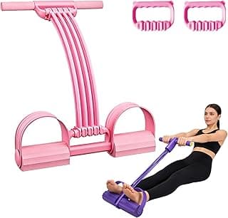 Foot Pedal Resistance Band, 2026 New Upgrate 8 Tube Exercise Band 3‑in‑1 Multi-Function for Foot Pedal Pull, Back Stretch & Chest Expand, Portable ...