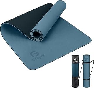 Gruper Yoga Mat Non Slip, Eco Friendly Fitness Exercise Mat with Carrying Strap,Pro Yoga Mats for Women,Workout Mats for Home, Pilates and Floor Ex...