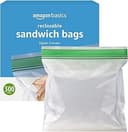 Amazon Basics Resealable Double Zipper Sandwich Storage Bags for Food Storage, 300 Count (Previously Solimo)