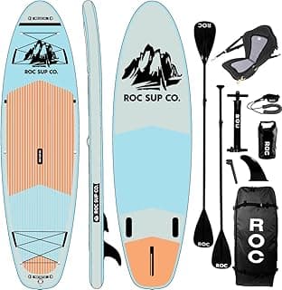 Roc Inflatable Stand Up Paddle Boards with Premium SUP Paddle Board Accessories, Wide Stable Design, Non-Slip Comfort Deck for Youth & Adults