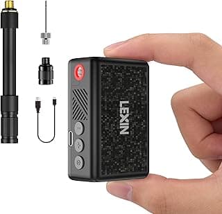 LEXIN P2 Mini Electric Bike Pump with Gauge, 130PSI Portable Bicycle Pump with Presta & Schrader Valve, 800mAh Air Pump for Bike Tires, Auto Shut-O...