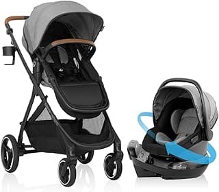 Evenflo Shyft Intuiti Travel System with Revolve180 LiteMax™ NXT Rotating Rear-Facing Lightweight Preemie and Infant Car Seat 3-30 lbs. (Fossil Gray)