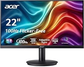 acer KB220Q H2bi 21.5" Full HD (1920 x 1080) Zero-Frame Home Office Monitor | Adaptive-Sync Support (FreeSync Compatible) | Up to 100Hz Refresh | 1...