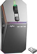 INPHIC Cyber Wireless Gaming Mouse, Tri-Mode 12000 DPI, 65g Lightweight Silent Mouse, 2.4G/BT5.0/Wired, Programmable Macro Keys