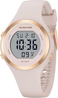 Waterproof Sport Women's Digital Chronograph Silicone Strap Watch