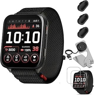 Garmin Venu X1 Premium GPS Smartwatch, Black Titanium (010-02980-00) Bundle with Charging Dock, 3‑Pack Silicone Dust Covers + 2‑Pack Tempered Glass...