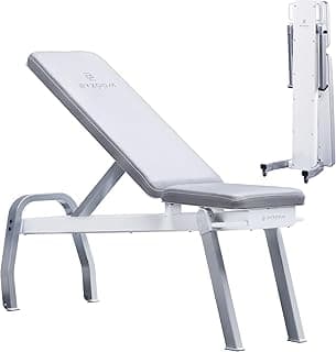 BYZOOM FITNESS Pure Series Foldable Weight Bench for Home Gym – Adjustable Workout Bench with 5 Incline Angles (0°-83°), 550lbs High Capacity, Rapi...
