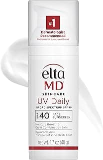 EltaMD UV Daily SPF 40 Face Sunscreen Moisturizer with Zinc Oxide, Daily Face Moisturizer with SPF, Sunscreen, For Dry Skin 1.7 oz Pump