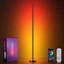 OIYN Smart RGBICW LED Corner Floor Lamp - 16 Million DIY Colors, 68+ Scenes, Music Sync, App & Remote Control, Color-Changing Ambient Lighting for ...