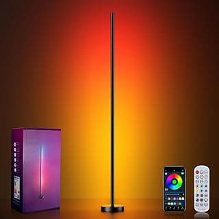 OIYN Smart RGBICW LED Corner Floor Lamp - 16 Million DIY Colors, 68+ Scenes, Music Sync, App & Remote Control, Color-Changing Ambient Lighting for ...