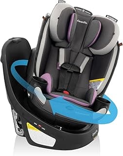 Evenflo Revolve360 Slim 2-in-1 Rotational Car Seat with Quick Clean Cover (Sutton Purple)