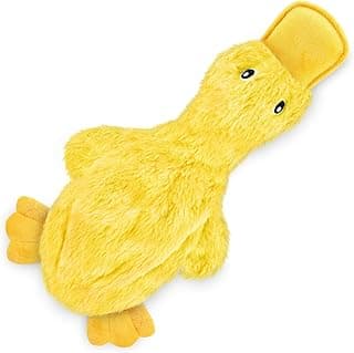 Best Pet Supplies Interactive Squeaky Dog Chew Toy, Ideal Dog Toys for Chewers, Small, Medium & Large Dogs, and Fetch Lovers - Crinkle Duck (Yellow...