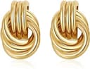 Trendy Gold Plated Knot Earrings for Women Chunky Statement Drop Dangle Earrings Lightweight Hypoallergenic Fashion Accessories Gold Jewelry Gifts ...