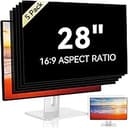 [5-Pack] 28 Inch Computer Privacy Screen for 16:9 Widescreen Monitor, Anti Glare Anti-UV Eye Protection Desktop PC LED Monitor Filter, Removable An...