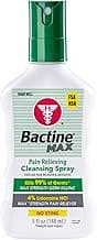 Bactine Max Pain Relieving Antiseptic Spray with Lidocaine, First Aid Pain + Itch Relief, No-Sting, Kills 99% of Germs*, 5oz