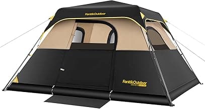 FanttikOutdoor Camping Tent 4/6/8/10 Person Instant Cabin Tent Setup in 60 Seconds with Rainfly & Windproof Portable with Carry Bag for Family Camp...