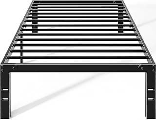 OLIXIS Twin Metal Platform Bed Frame - 14in High Heavy Duty Mattress Foundation with Storage Space, No Box Spring Needed, Sturdy Steel Slat Support...