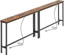 SUPERJARE 78.8 inch Narrow Behind Couch Table with 2 Charging Stations | 2 AC Outlets with USB-C Ports, Extra Storage Behind Sofa, Sofa Table Conso...