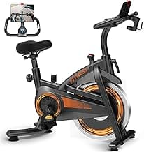 CURSOR FITNESS Exercise Bike, Brake Pad Stationary Bike for Home with Exclusive App, Stationary Bikes for Home with 300 lb Weight, Indoor Cycling S...