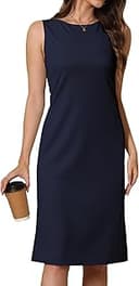 Women Business Sheath Midi Dress, 2025 Summer Sleeveless A-line Slimming Work Pencil Skirt