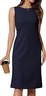 Women Business Sheath Midi Dress, 2025 Summer Sleeveless A-line Slimming Work Pencil Skirt