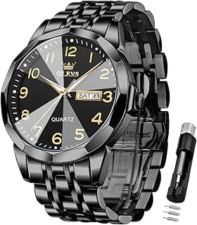 Watch for Men Simple Business Dress Analog Stainless Steel Waterproof Luminous Date Easy Read Men Wrsit Watch