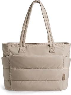 Tote Bag for Women, Lightweight Puffy Tote Bag with Compartments Shoulder Bag Handbag for Travel, Work, Gym