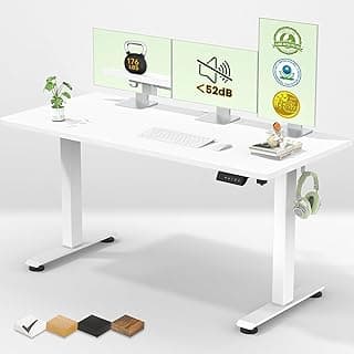 Veken 55 Inch Large Electric Standing Desk,Sit to Stand Up, Heights Adjustable, Work Home Office Computer Table for Study, Walking Pad, Writing, an...