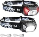 Lepro LE Headlamp Rechargeable, LED Head Lamp with 6 Modes for Camping & Hiking Gear Essentials, IPX4 Waterproof High Lumen Bright Headlight Flashl...