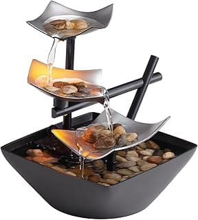 Homedics Tabletop Water Fountain, Home Décor Soothing Sound Machine | Automatic Pump, Deep Basin & Natural River Rocks. Indoor Zen Relaxation for O...