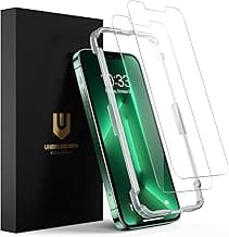 UNBREAKcable 2 Pack Screen Protector for iPhone 14 Plus/13 Pro Max, Shatterproof Tempered Glass [9H+ Hardness] [Easy Installation Frame] [99.99% HD...