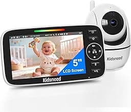 Kidsneed Baby Monitor with Camera and Audio - 5 inch 720P Video Baby Monitor, No WiFi, 48H Battery Life, Night Vision, Two Way Talk, Remote Pan Til...