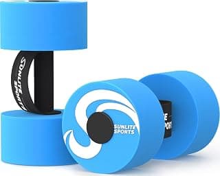 Sunlite Sports Water Weights Pool Exercise Dumbbells, Water Aerobic Equipment, High-Density EVA-Foam Dumbbell with Handle Strip, Aqua Therapy, Pool...