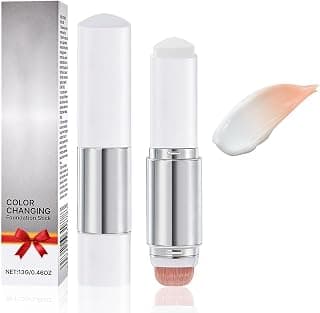 Color Changing Foundation Stick, White Foundation for Mature Skin, Medium | Foundation Stick with Detachable Brush Moisturizing, Long-lasting Dewy ...