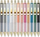 Linbsunne Gel Pens Black Ink Pen 0.5mm fine Point Pens Smooth Writing Retractable Office Supplies (12-count)