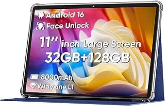 COLORROOM 2026 Android 16 Tablet 11inch, Face Unlock, 18W Fast Charging, 32GB+128GB+1TB Expand, Octa-core CPU, 8000mAh Large Battery, WiFi6, Touchs...