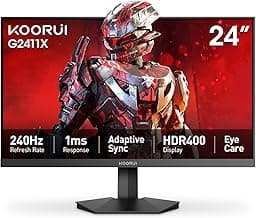 KOORUI 24" Gaming Monitor, 240Hz 1ms Response, FHD HDR400 Display, 90% DCI-P3 Color Gamut, Adaptive Sync, Ultra Slim Frame, VESA Mountable, HDMI 2....