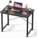 DUMOS 31 Inch Small Computer Desk for Home Office, Gaming Writing Desks for Bedroom Modern Study Work Table Simple Style Workstation with Reinforcement Structure, Black