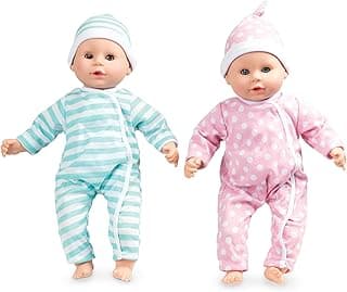 Melissa & Doug Mine to Love Luke & Lucy Realistic Twin Baby Dolls (15-inch) - Dolls and Accessories with Pacifiers for Pretend Play, Toddler Toys f...