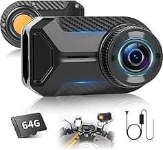 NHOPEEW Motorcycle Dash Cam 1080P/2K HD WiFi Mini Screenless Motorbike Driving Recorder, IP66 Waterproof Front Camera, Wide Angle, Loop Recording, ...