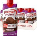 Premier Protein 30g High Protein Shake, Chocolate, 12 Pack | 160 Calories, 24 Vitamins & Minerals, No Added Sugar, Supports Muscle Health, Gluten-Free, 11 oz