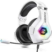 Ozeino Gaming Headset for PC, Ps4, Ps5, Xbox Headset with 7.1 Surround Sound Gaming Headphones with Noise Canceling Mic, LED Light Over Ear Headpho...