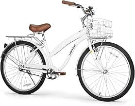 WEIZE Beach Cruiser Bike, 24 & 26 inch Commuter Bicycle for Adult Men and Women,High-Carbon Steel/Front & Rear Fenders, Comfortable City Bikes with...