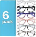 MIGSIR 6 Pack Blue Light Blocking Glasses for Women Men – Stylish Computer & Gaming Glasses, Fashion Square Frame Eyewear