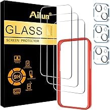 Ailun 3 Pack Screen Protector for iPhone 15 [6.1 inch] + 3 Pack Camera Lens Protector with Installation Frame,Case Friendly Tempered Glass Film,[9H...